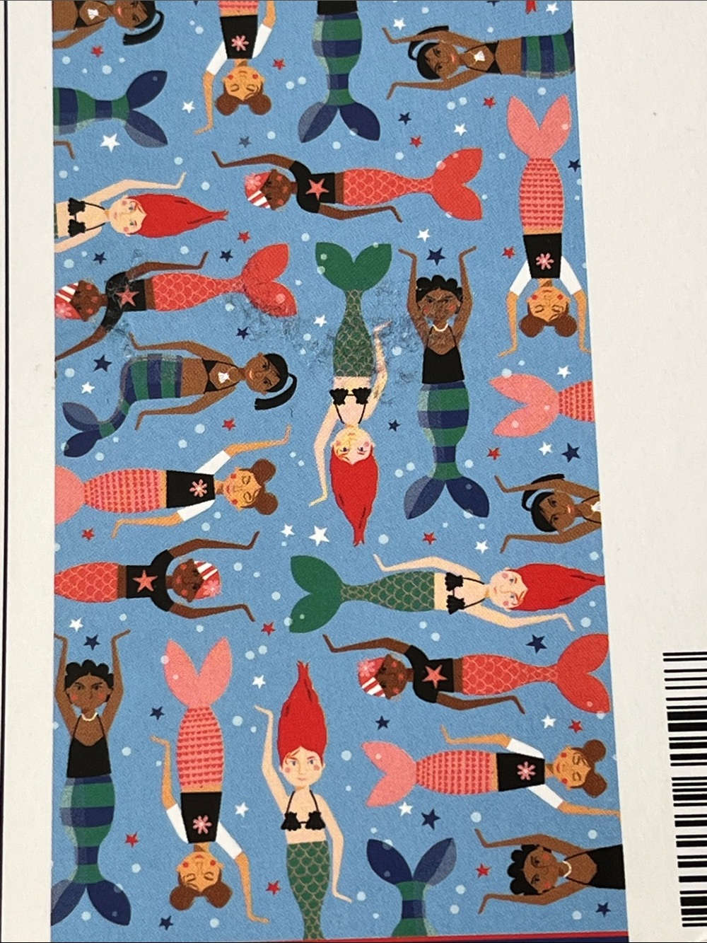 Mainstays Blue Beach Towel with Multicolor Mermaid Tails